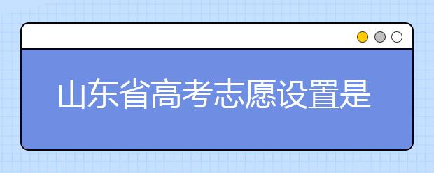 山東省高考志愿設(shè)置是什么？山東高考志愿怎么填？